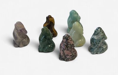 Assorted Mini Wolf Carvings