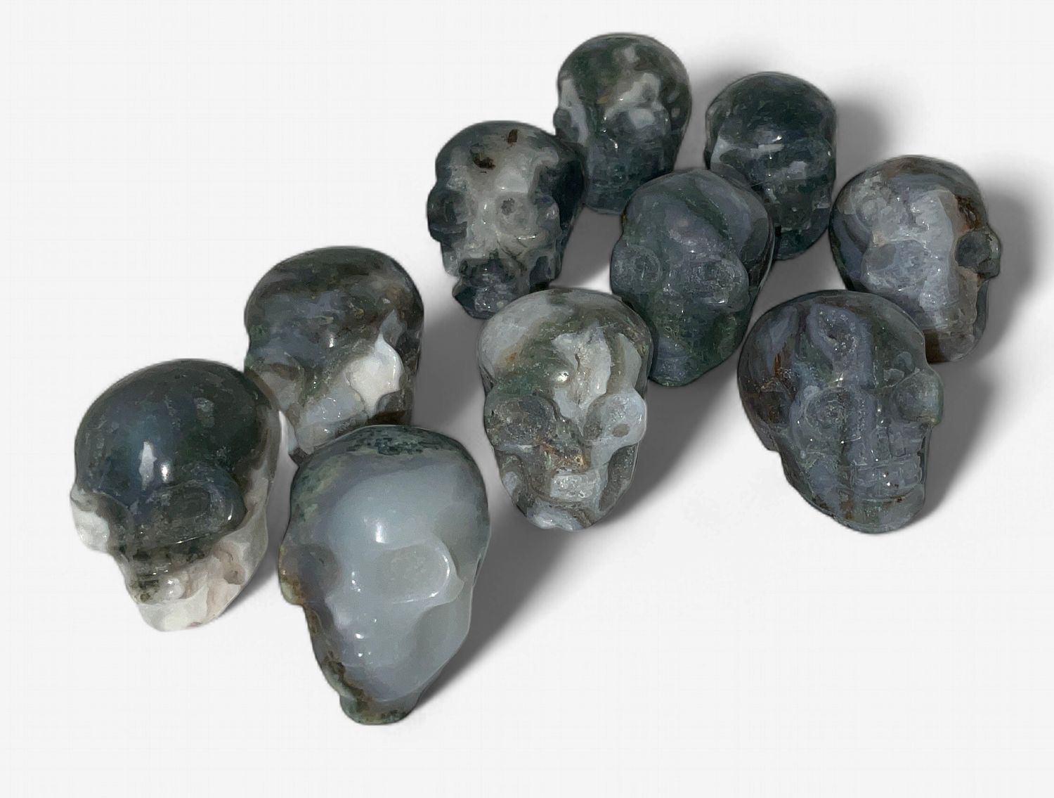 Moss Agate Skull