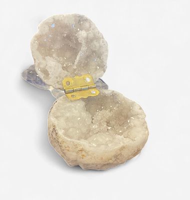 White Crystal Geode Jewelry Box