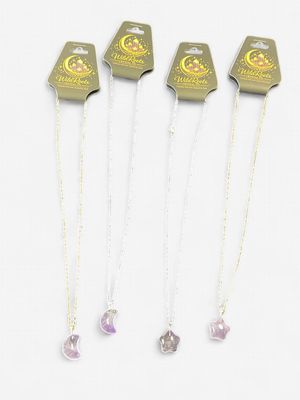 Moon &amp; Star Amethyst Necklace