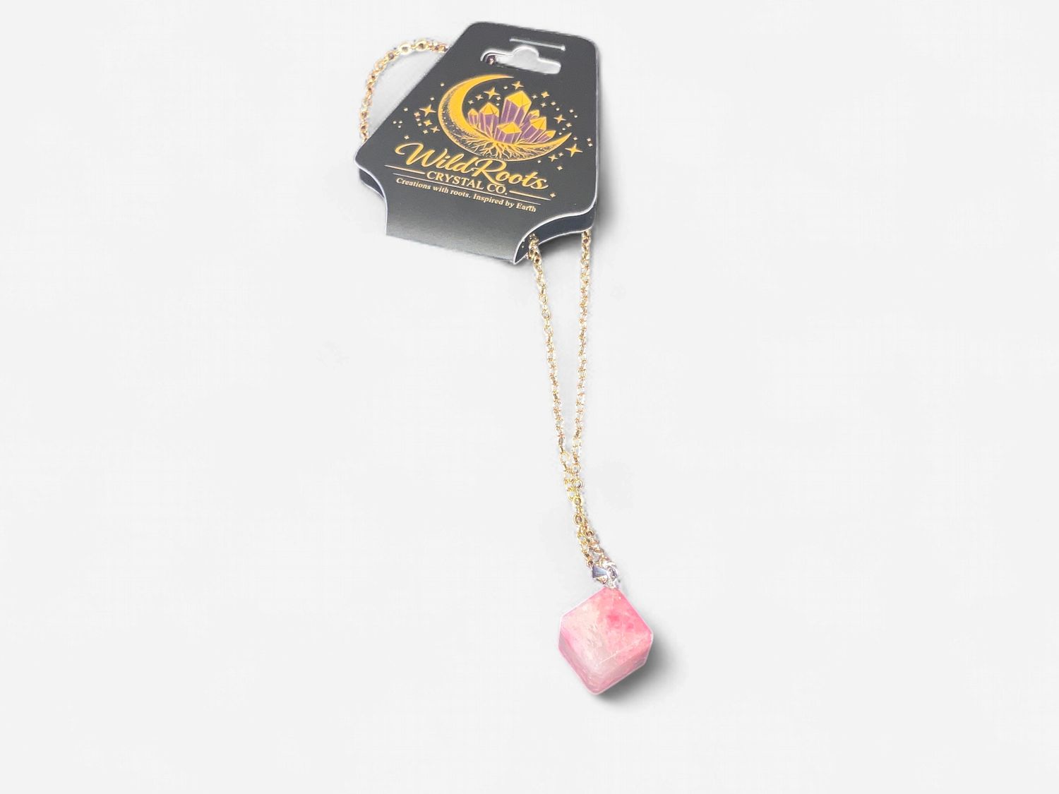 Rhodonite Square Necklace, Color: Gold