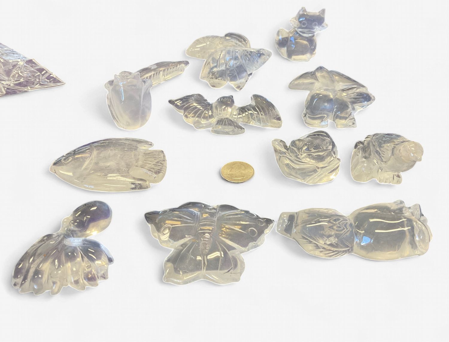 Clear Quartz Assorted Carvings