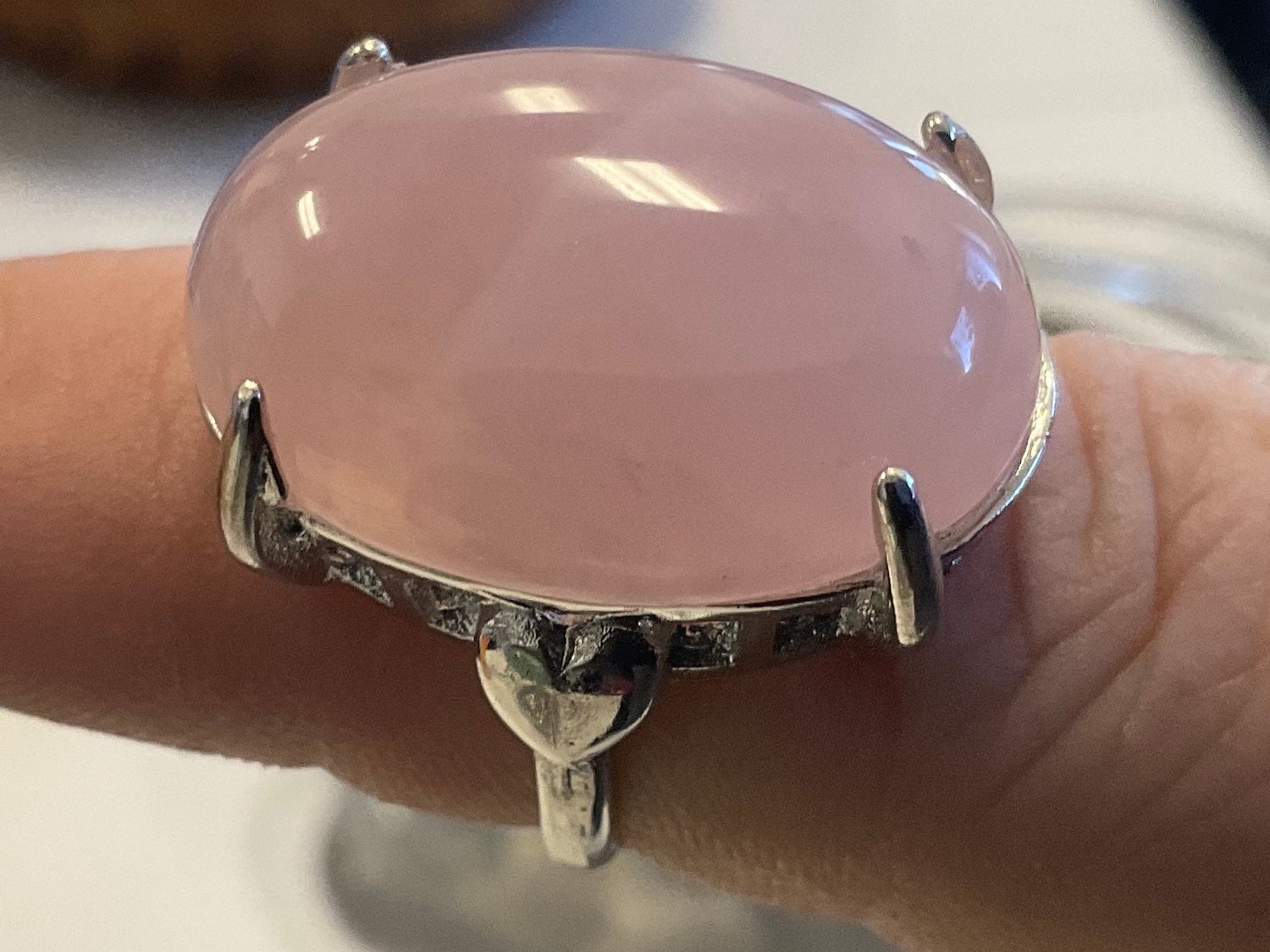Rose Quartz Statement Ring