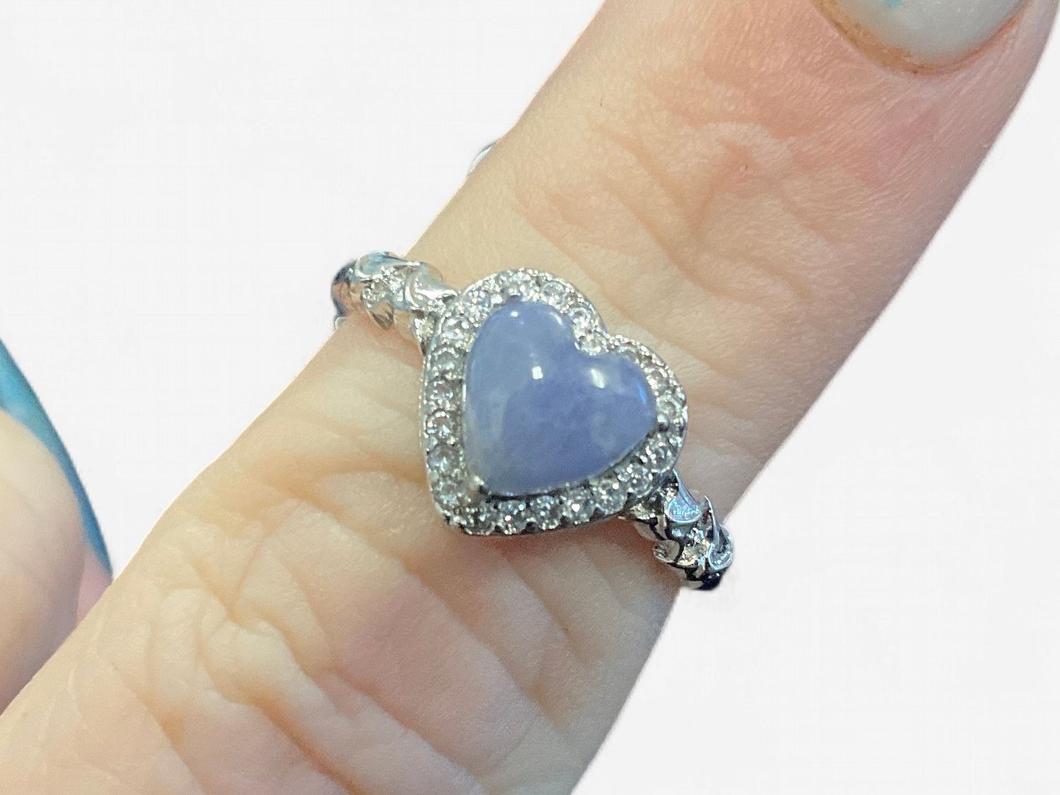 Tanzanite &amp; Zircon Heart Ring