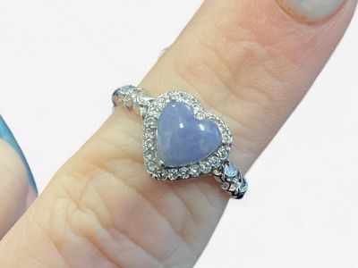 Tanzanite &amp; Zircon Heart Ring