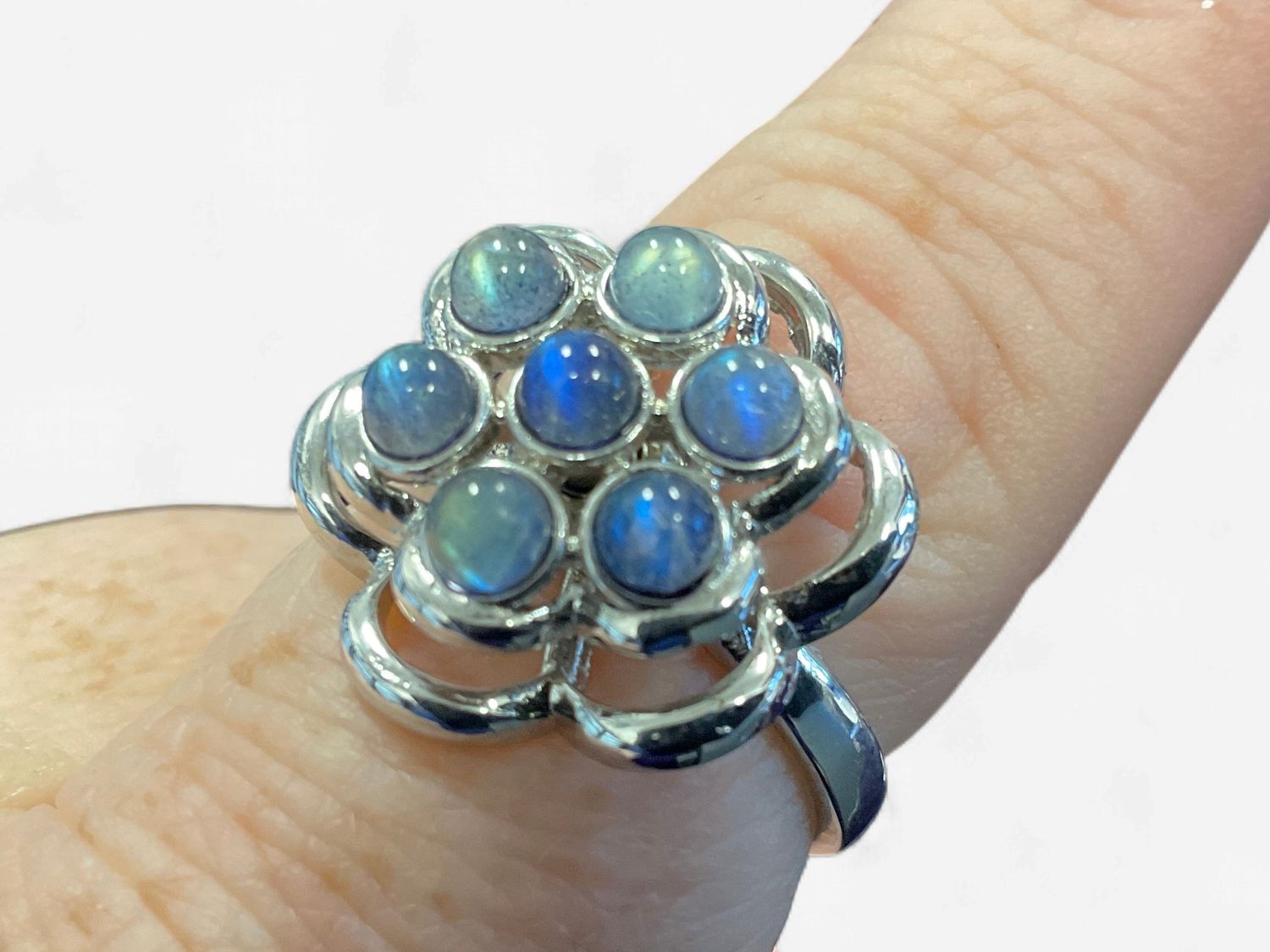Labradorite Fidget Flower Rings