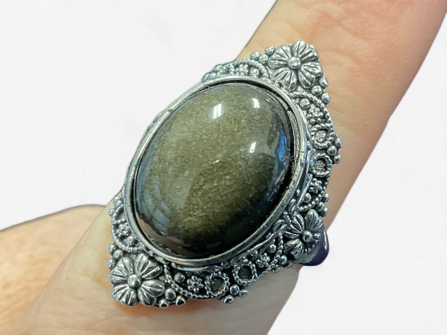 Golden Obsidian Rings, Type: Flower