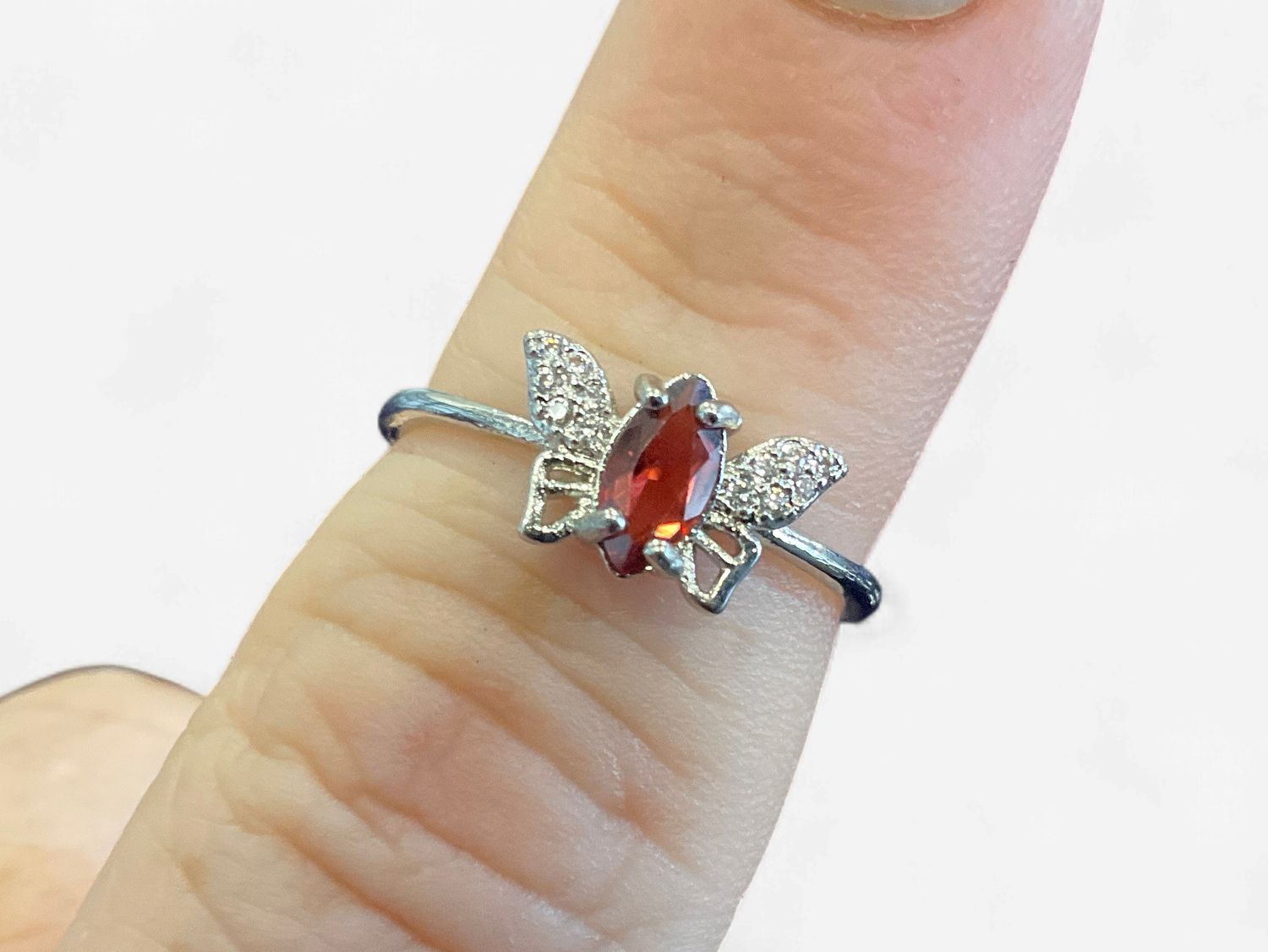 Garnet Butterfly Ring