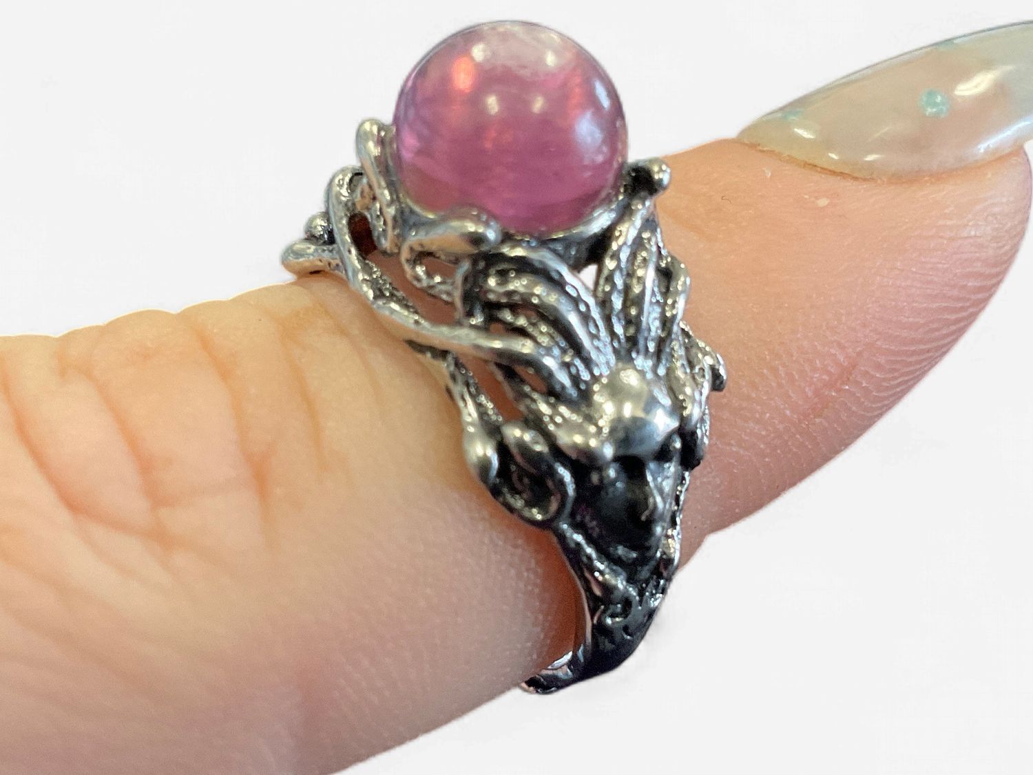 Lepidolite Medusa Ring