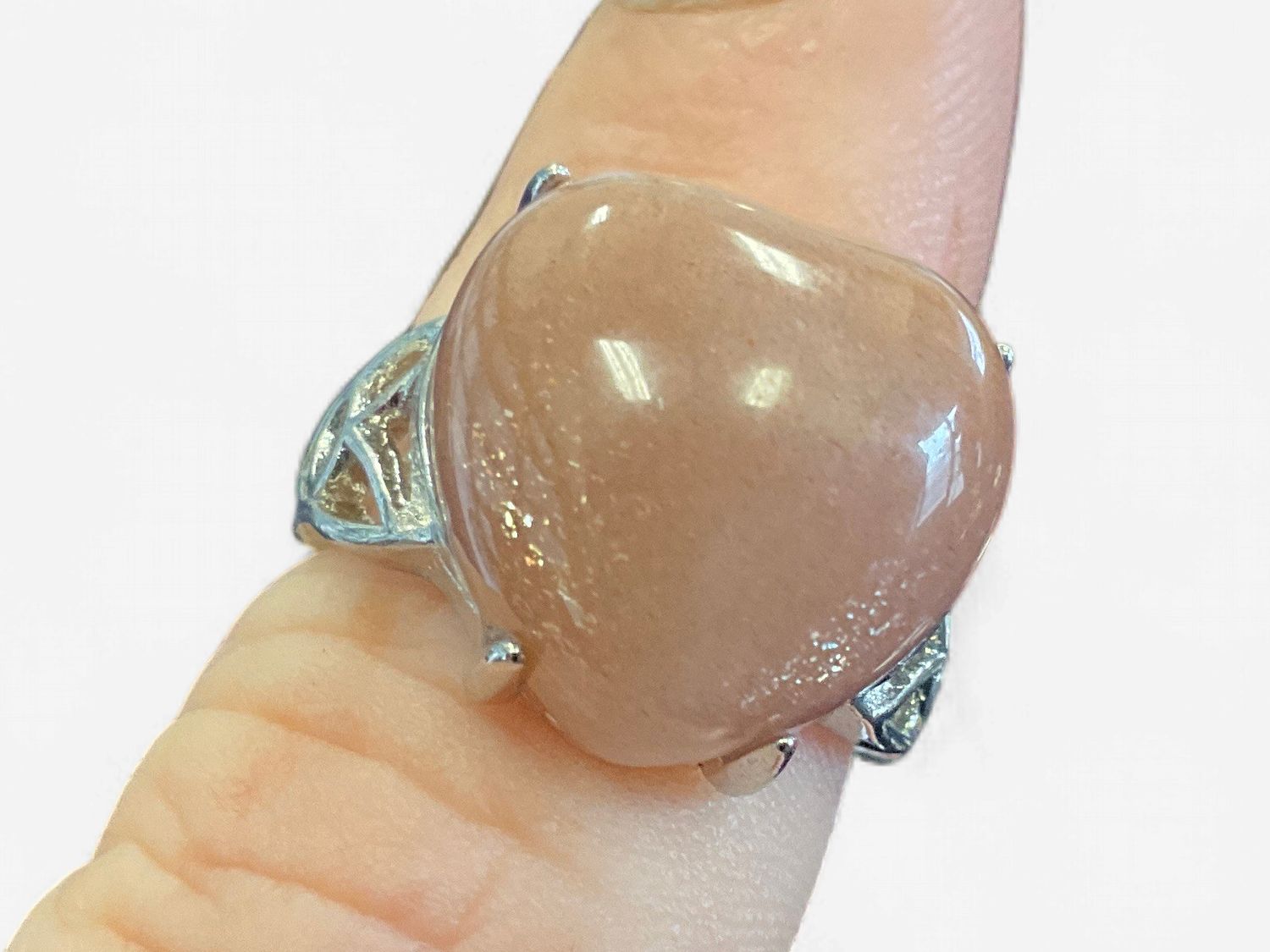 Peach Moonstone Ring