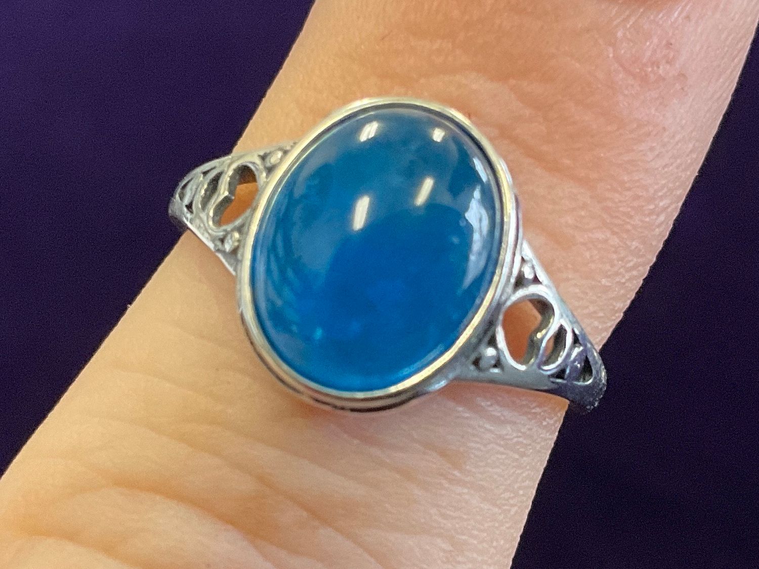 Blue Apatite Ring, Type: Heart