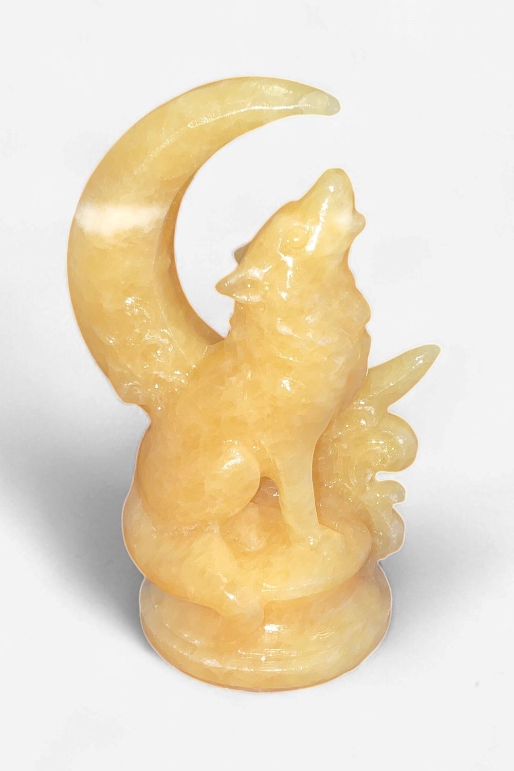 Wolf Howling at the Moon, Color: Orange Calcite