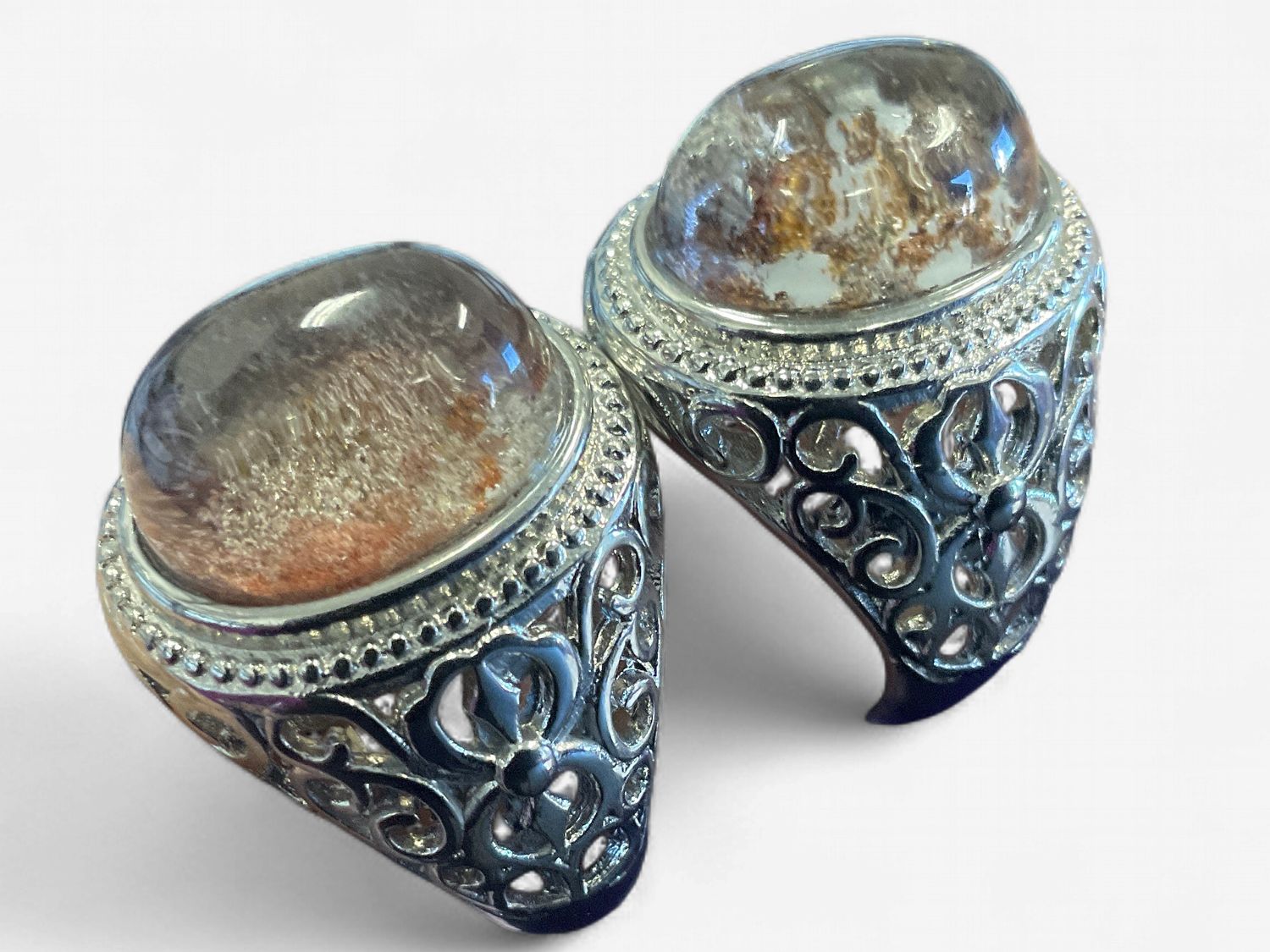 Men's Copper Quartz Ring, Type: Swirl