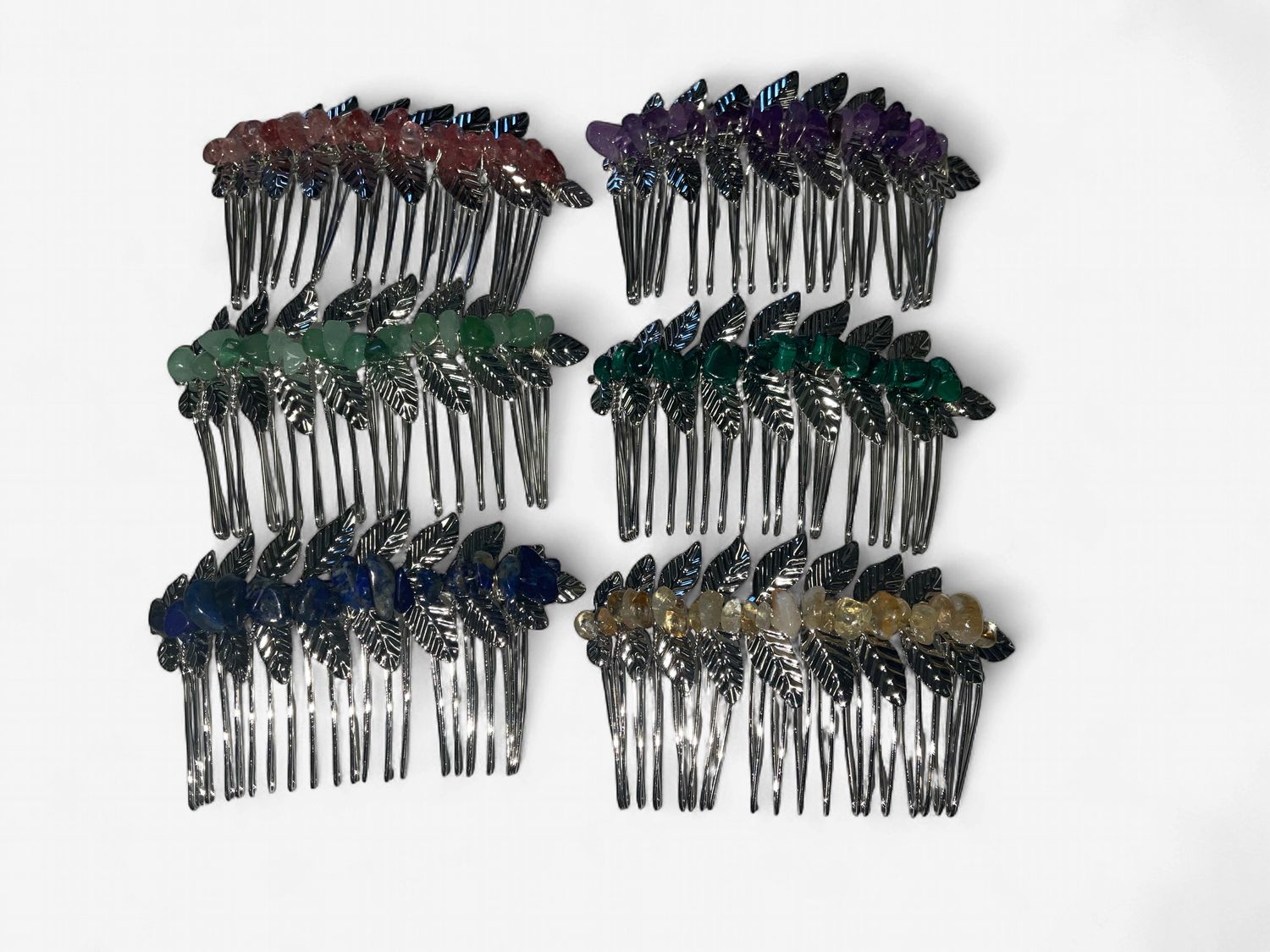 Crystal Leaf Hair Combs