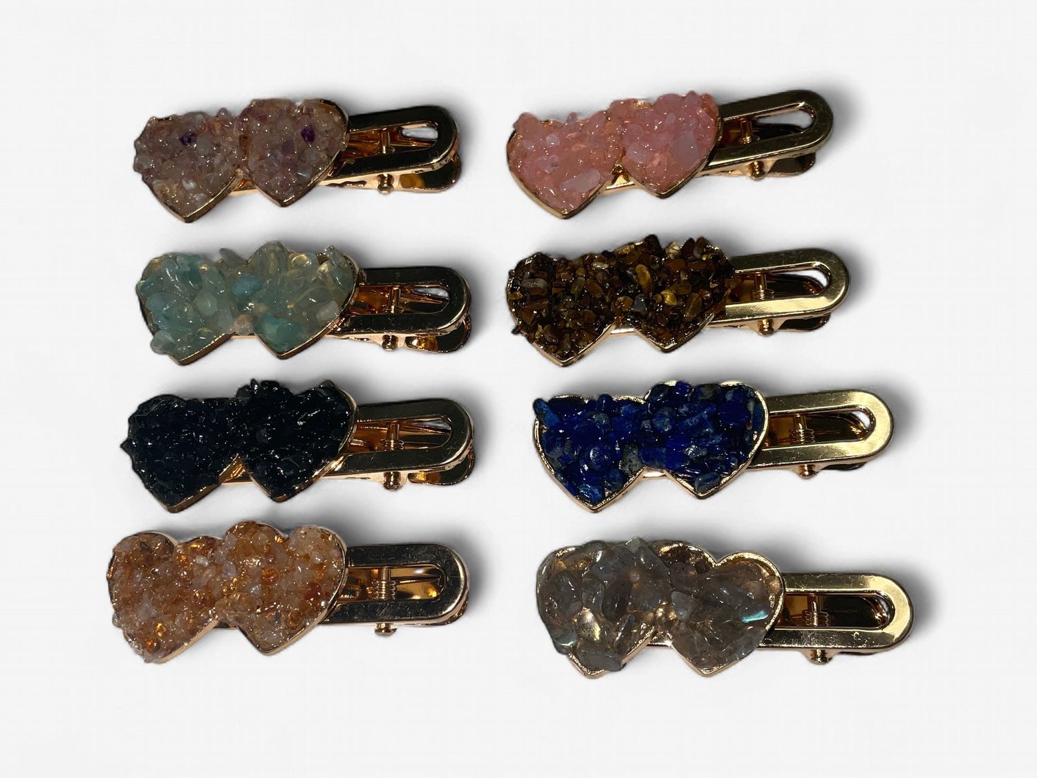 Heart Crystal Hair Clips