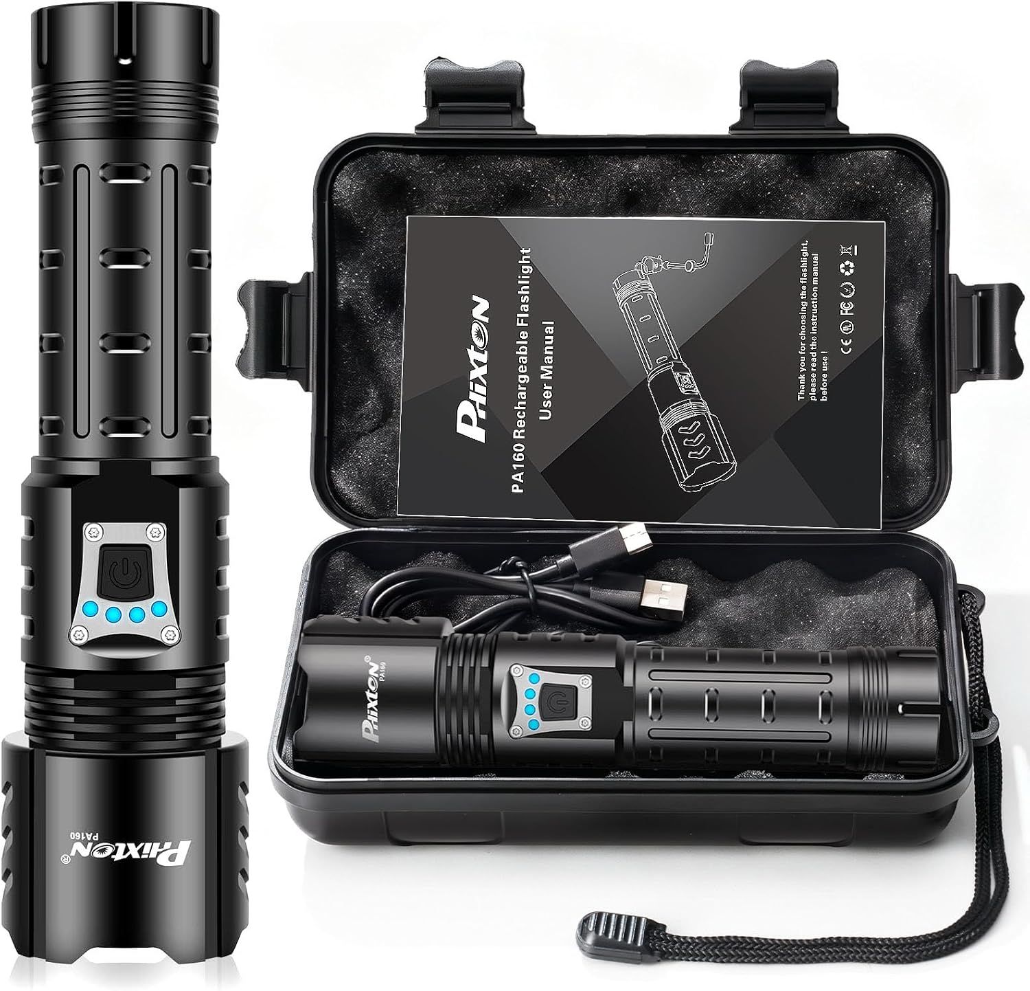 Rechargeable Flashlights High Lumens 100000 Super Bright Long Range 3280 feet.