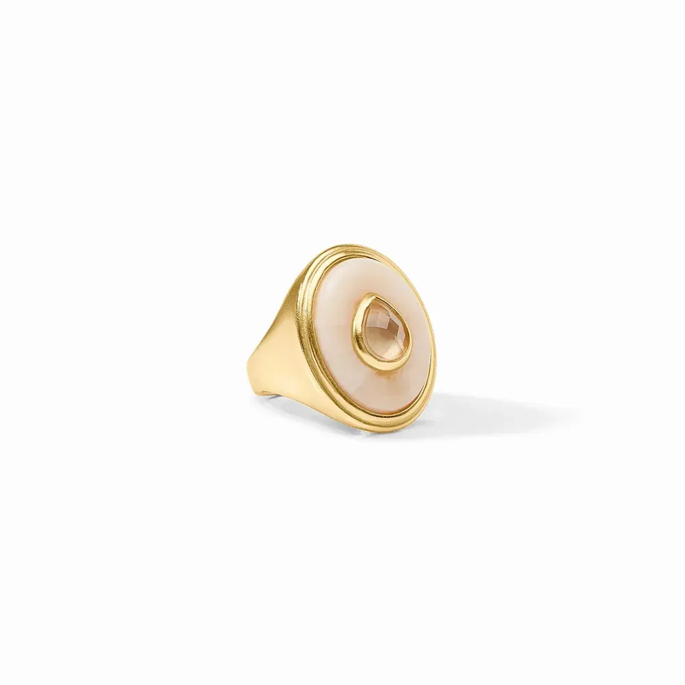 CARNABY STATEMENT RING, Colour: IVORY, Size: 7
