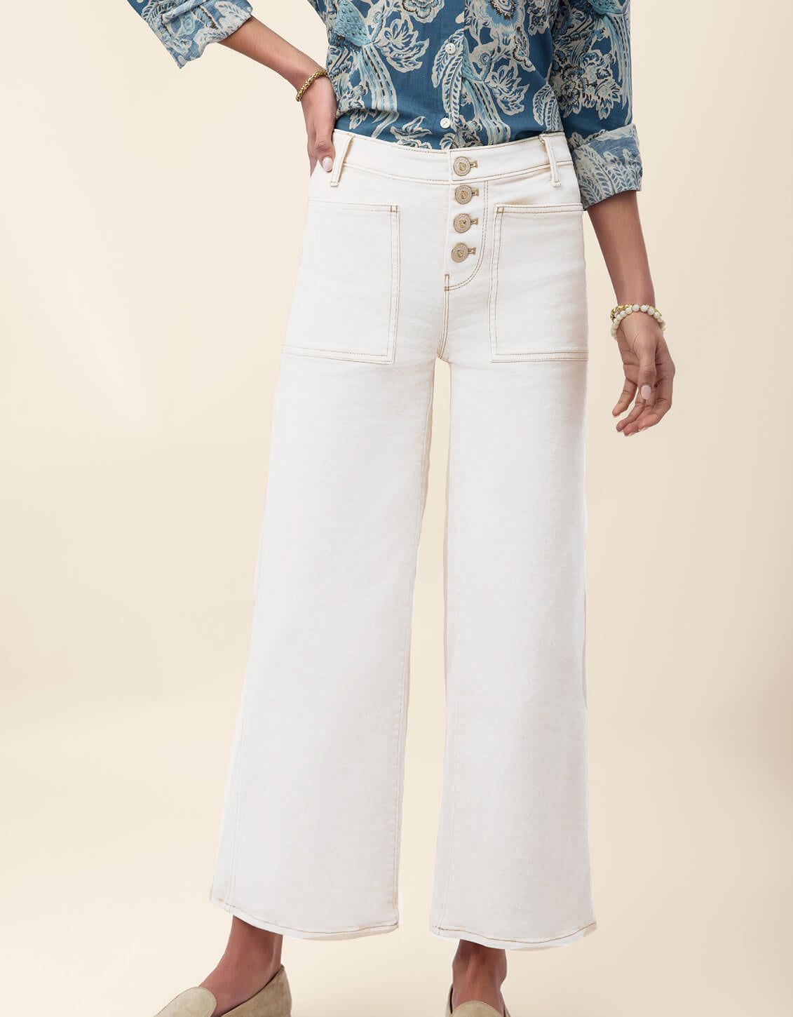 BLANCHE WIDE LEG, Attribute: PEARL, Size: 4