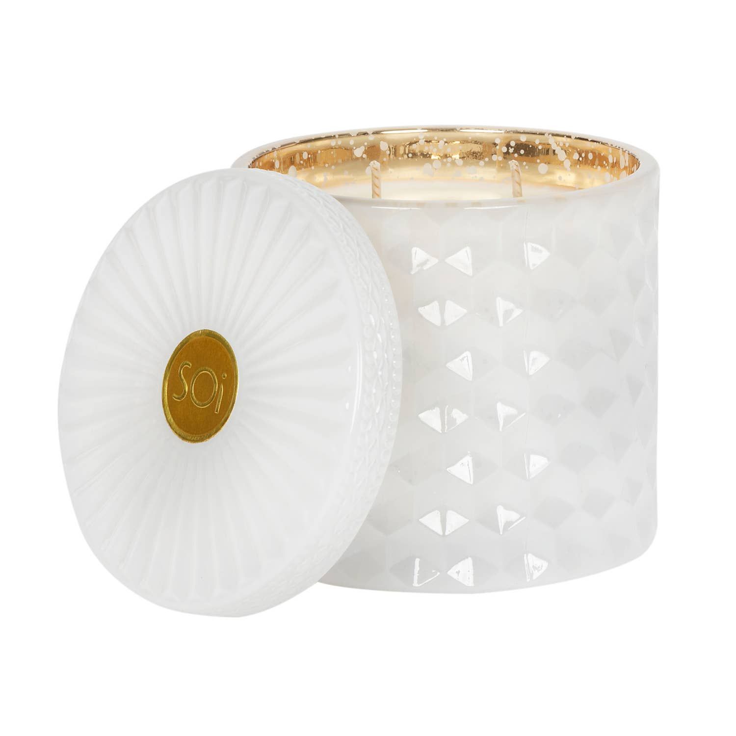 Rose Vanille (white) 15oz Shimmer Candle 2 wick