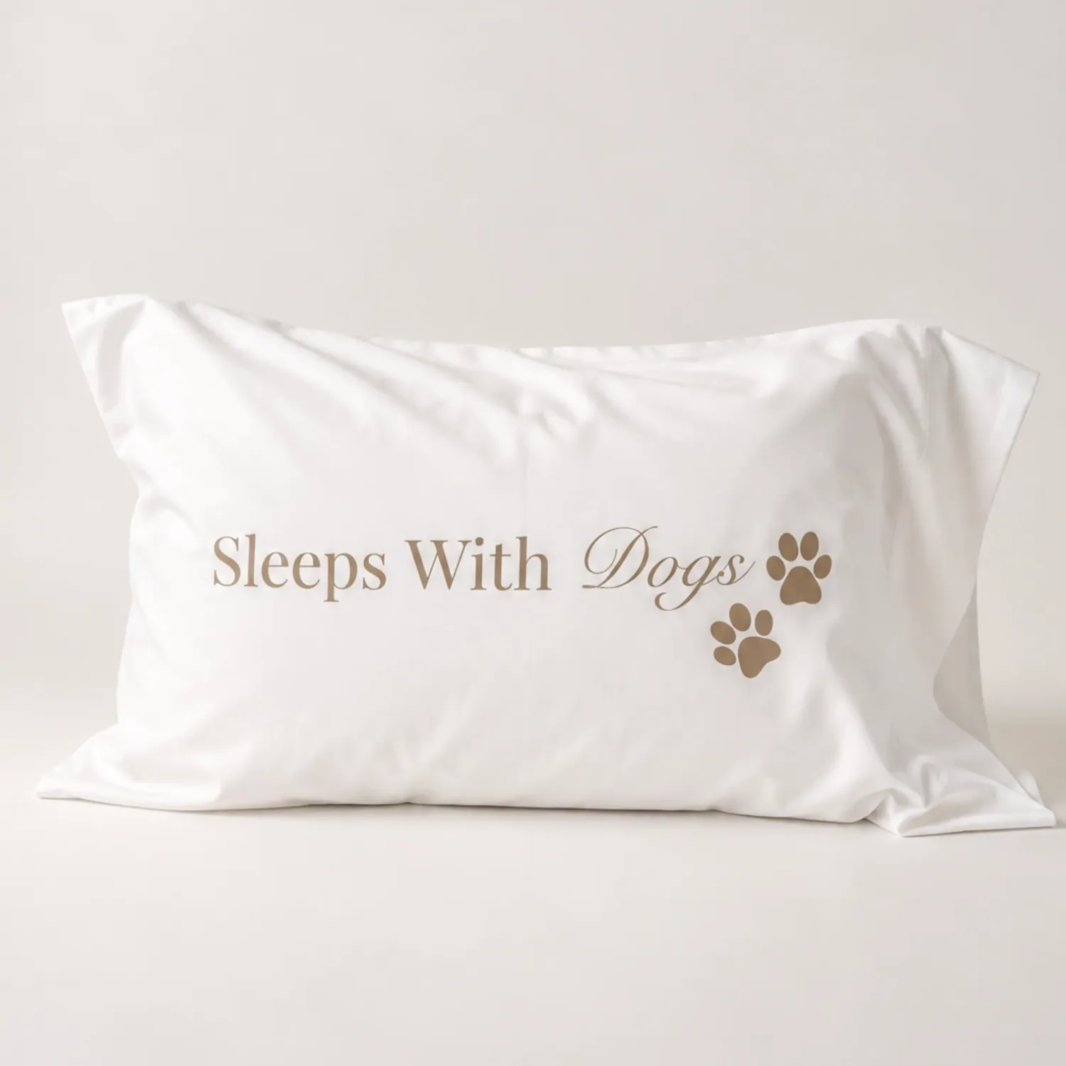 SLEEPS W/DOGS PILLOWCASE