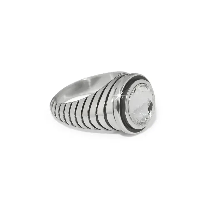 Meridian Aurora Domed Ring Silver, Size: 7