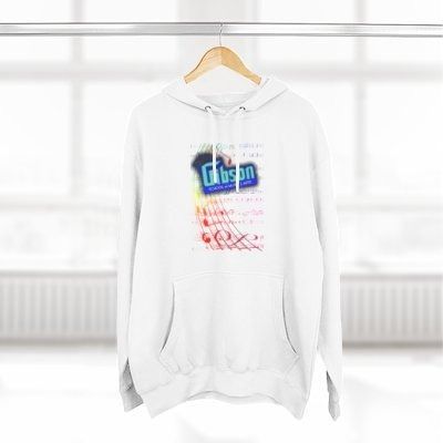 Gibson Retro Neon Graphic Hoodie — Vintage Music Logo Fleece Pullover