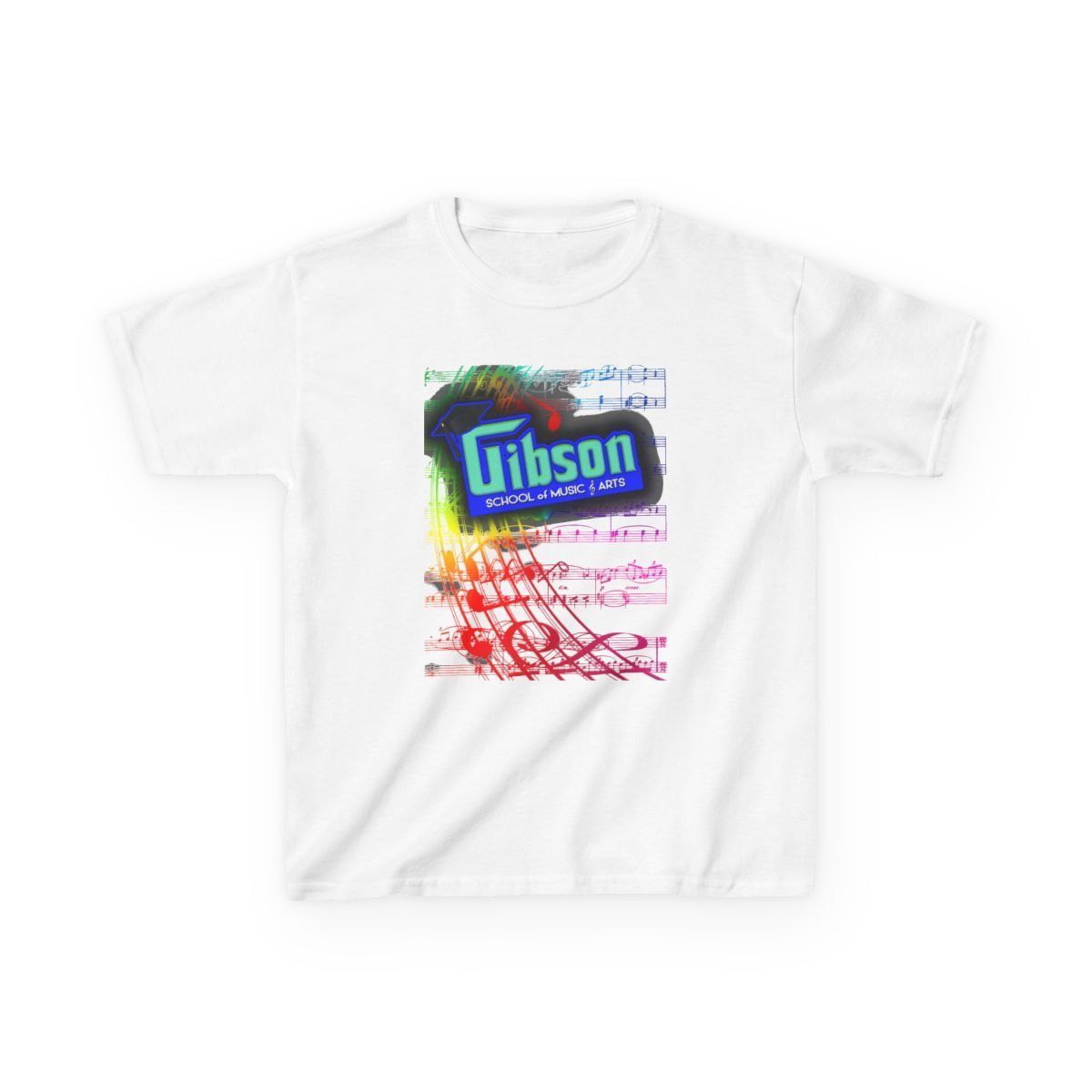 Gibson Kids T-Shirt — Colorful Music Notes Graphic Tee