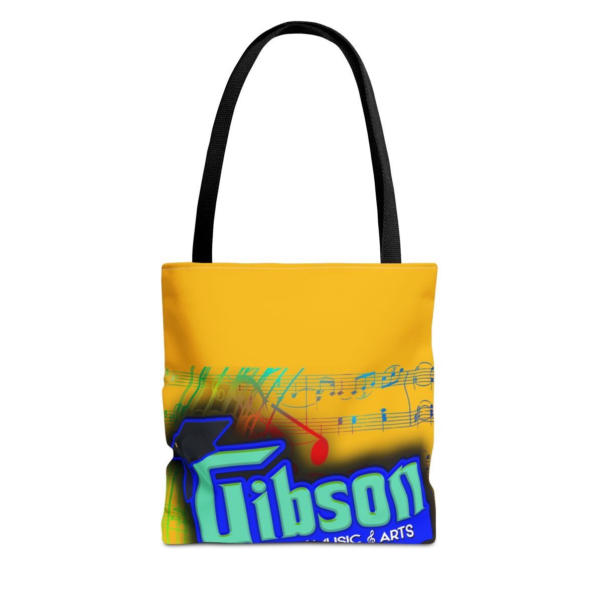 Musical Notes Tote Bag — Yellow Gibson Music Arts Design