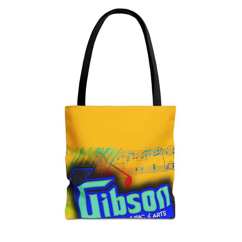 Musical Notes Tote Bag — Yellow Gibson Music Arts Design