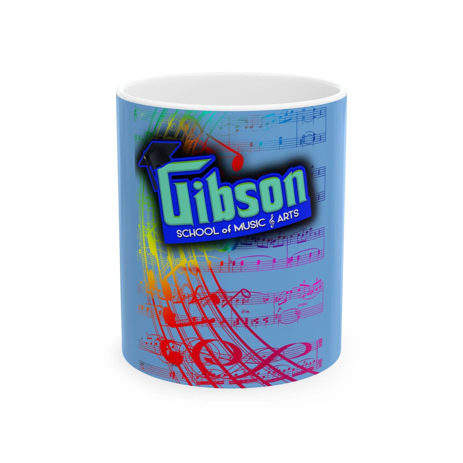 Gibson School of Music Ceramic Mug — Colorful Musical Notes 11oz/15oz