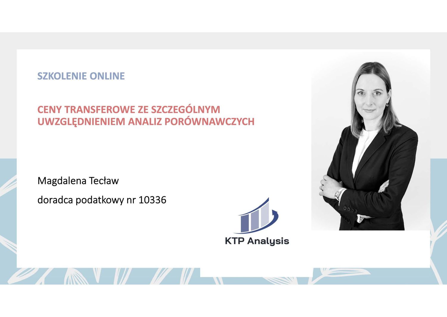 szkolenie online - ceny transferowe ze szczególnym uwzględnieniem analiz porównawczych