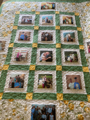 Customers family photo quilt