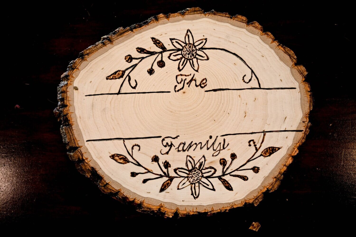 Family Custom Wood Burn Art