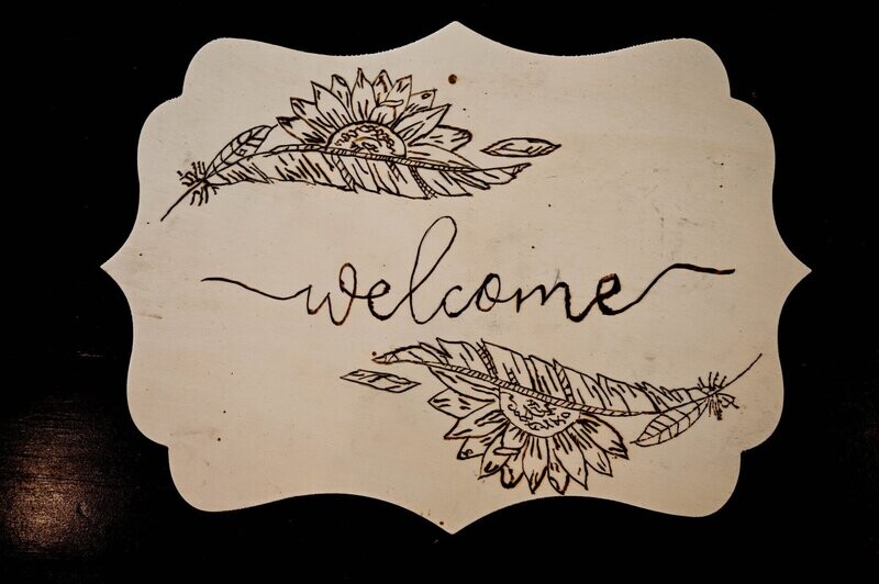 Welcome Wood Burn Art