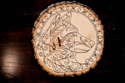 Wolf Wood Burn Art
