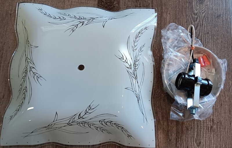 Square Glass Shade w/base