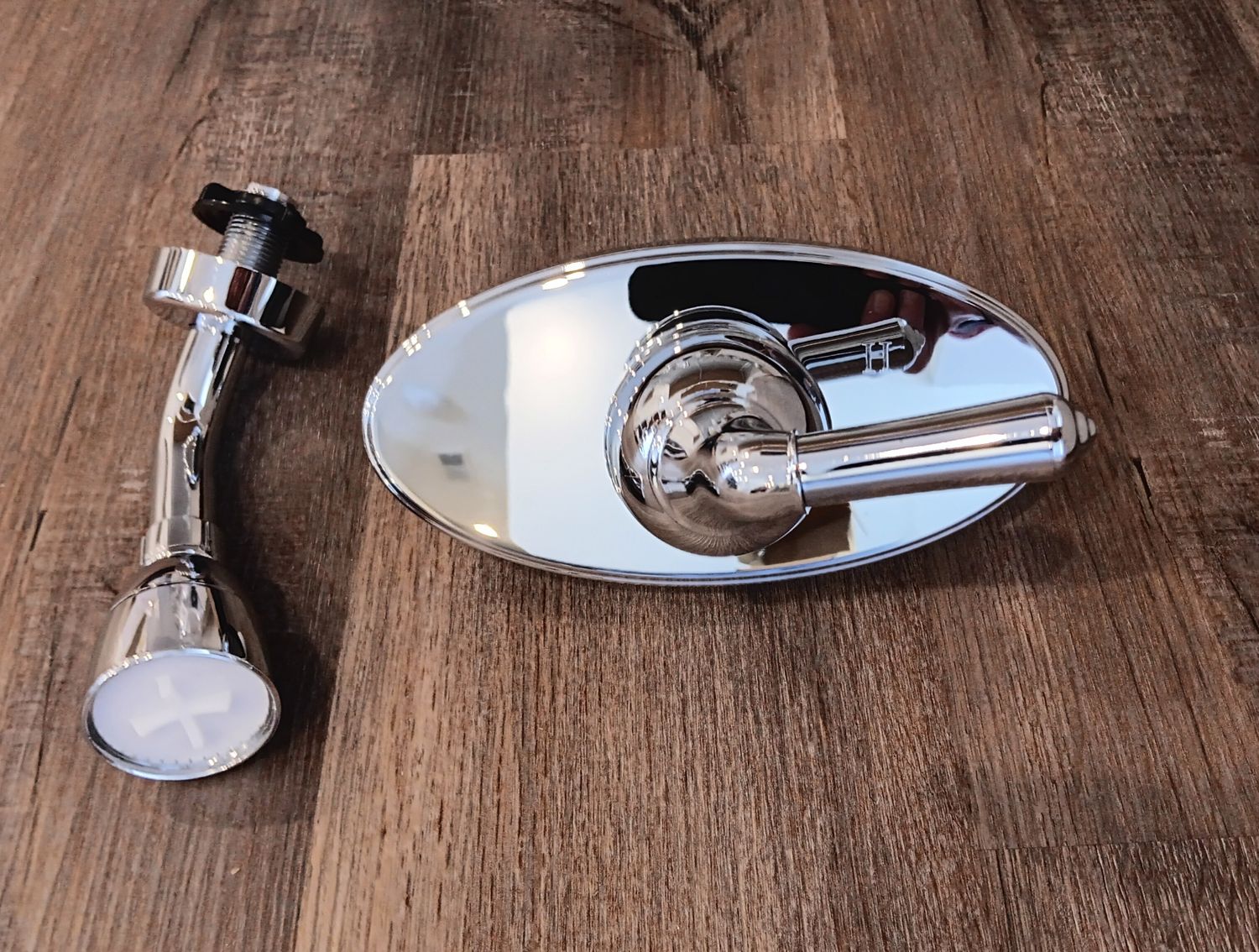 6" Chrome Single Lever Tub & Shower valve w/shower head