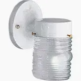 White Porch Light w/Globe