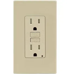 GFI Receptacle w/Cover Ivory