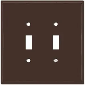 Brown Switch Cover 2 Gang 2 Toggle