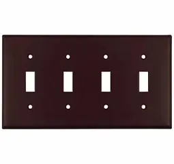 4 Gang Switch Cover Brown