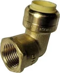 1/2"x1/2" Female Elbow Brass Push-Fit
