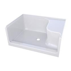 48x34 Lyons RH Seat Shower Pan White