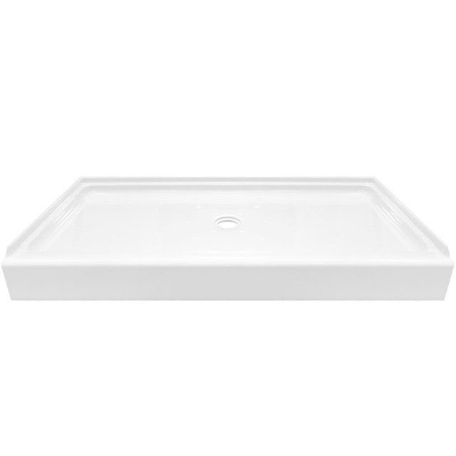 54x30x69 Lyons Shower Pan Center Drain White