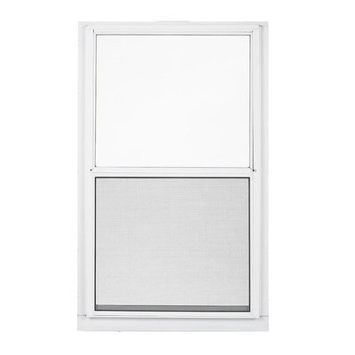 White Exterior Vertical Slider w/ Screen Window