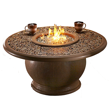 Amphora Firetable with Artisan Glass Edition Small Pebbles Top