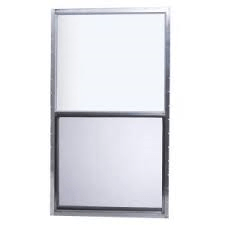 White or Mill Exterior Vertical Slider w/Screen Recessed Flange Window