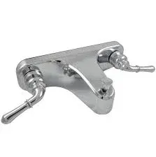 8" 2 Handle Tub/Shower Diverter, Non-Metallic Chrome- Bulk