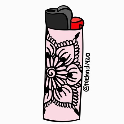 Pink Lighter Sticker