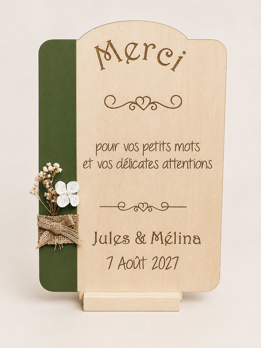 Panneau de remerciements
